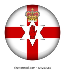 Round glossy Button with flag of Northern Ireland