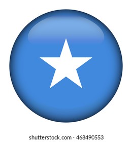Round glossy Button with flag of Somalia