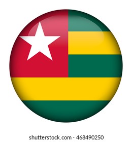 Round glossy Button with flag of Togo