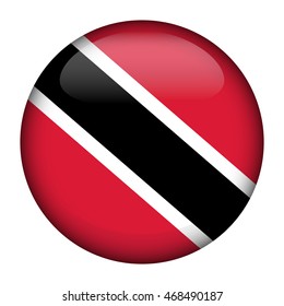 Round glossy Button with flag of Trinidad and Tobago