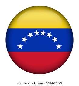 Round glossy Button with flag of Venezuela