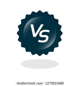 round glossy button with vs icon