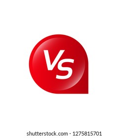 round glossy button with vs icon
