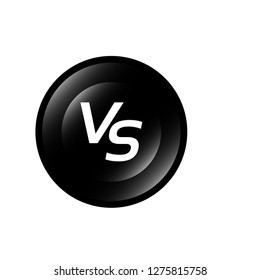 round glossy button with vs icon