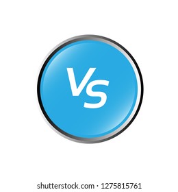 round glossy button with vs icon