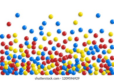 Round glossy buttons or game bubbles pattern. Colorful balls or round sweet candies background