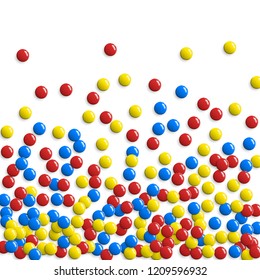 Round glossy buttons or game bubbles pattern. Colorful balls or round sweet candies background