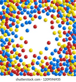 Round glossy buttons or game bubbles pattern. Colorful balls or round sweet candies background
