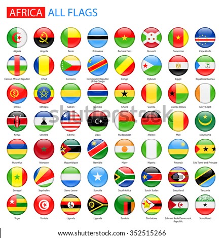 Round Glossy Flags of Africa - Full Vector Collection
Vector Set of African Flag Buttons
