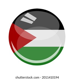 round and glossy shape country flag vector