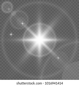 Round glow light illustration Vector transparent sunlight special lens flare effect.
