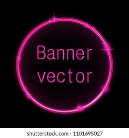 round glowing banner