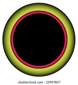round glowing plastic border with a black center for filling with content