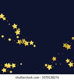 Round gold confetti. Celebrate background. Golden sparkles and dots on transparent backdrop. Luxury invitation card template. Falling gold confetti. Glitter background. 