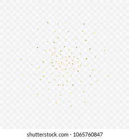 Round gold confetti. Glitter vector celebrate background. Watercolor golden sparkles and dots. Explosion backdrop. Luxury invitation card template. Falling gold confetti. Glitter background. 
