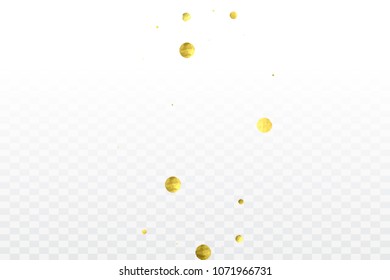 Round gold confetti. Glitter vector celebrate background. Watercolor golden sparkles and dots. Voucher backdrop. Luxury invitation card template. Falling gold confetti. Glitter background. 