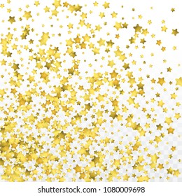 Round gold confetti. Glow vector celebrate background. Watercolor golden sparkles and dots. Explosion backdrop. Luxury invitation card template. Falling gold confetti. Glitter background. 