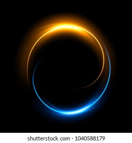 Round gold dan blue light twisted, Suitable for product advertising, product design, and other. Vector Illustration