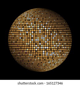Round gold disco lights circle abstract background