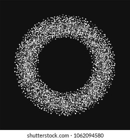 Round gold glitter. Bagel shape on black background. Neat vector illustration.