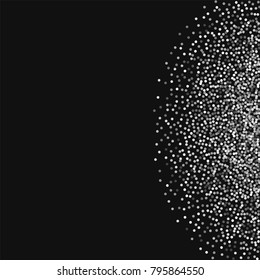 Round gold glitter. Right semicircle on black background. Stunning vector illustration.