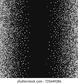 Round gold glitter. Scattered frame on black background. Elegant vector illustration.