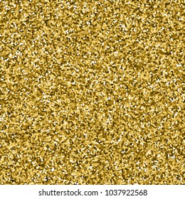 Round gold glitter. Scattered pattern on black background. Resplendent vector illustration.