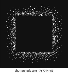 Round gold glitter. Square abstract mess with round gold glitter on black background. Magnetic Vector illustration.