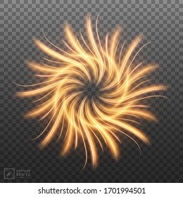 Round gold light twisted, Suitable for product advertising, product design, and other. EPS 10 Vector