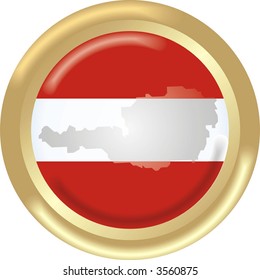 round gold medal with map and flag from Austria
