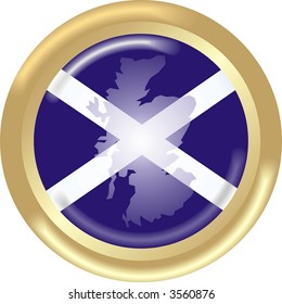 round gold medal with map and flag from Scotland