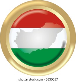 round gold medal with map and flag from hungary