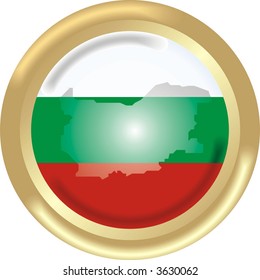 round gold medal with map and flag from bulgaria