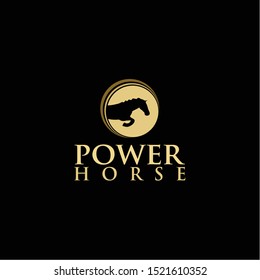 Round Gold Shape with an Horse Jumping Trim