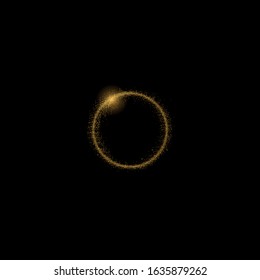 Round gold shiny with sparks. Suitable for product advertising, product design, and other.