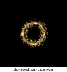 Round gold shiny with sparks. Suitable for product advertising, product design, and other.