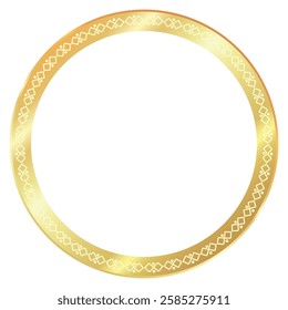 Round Golden Frame, Border, Transparent, Elegant Circle, Vector