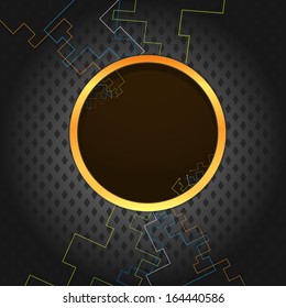 Round golden frame and electronic wires