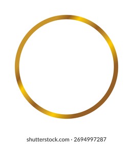 Round golden frame ring on a transparent background.