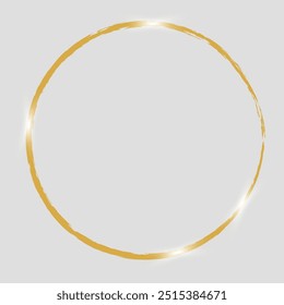Runde goldene Rahmen mit Glüheffekten. Geometrische Kreislauflinien Design Elemente für Hochzeit, Geburtstag, Weihnachten, neues Jahr