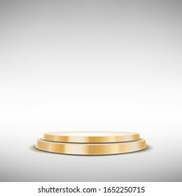 Round Golden Podium, isolated and easy to edit. Vector Illustration