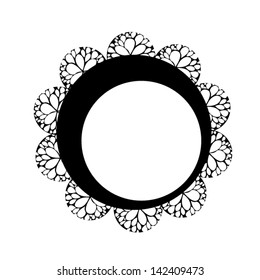 the round graceful it is black a white frame