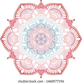 Round gradient mandala. Decorative round ornaments. Unusual flower shape. Oriental vector, Anti-stress therapy patterns. Weave design elements. Yoga logos Vector.