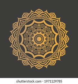 Round gradient mandala on black isolated background.Mandala with floral patterns.Henna, Mehndi, tattoo, decoration mandala.Flower light mandala