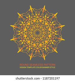 Round gradient mandala on gray background. EPS 10