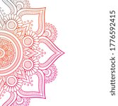 Round gradient mandala on white background. Mandala with floral patterns. - Design Template