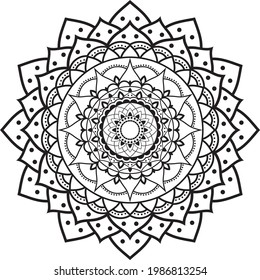 Round gradient mandala on white isolated background. Circular pattern in form of mandala for Henna, Mehndi, tattoo, decoration. Decorative ornament in ethnic oriental style