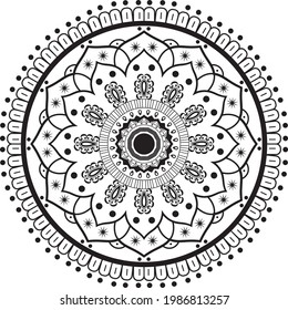 Round gradient mandala on white isolated background. Circular pattern in form of mandala for Henna, Mehndi, tattoo, decoration. Decorative ornament in ethnic oriental style