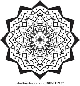 Round gradient mandala on white isolated background. Circular pattern in form of mandala for Henna, Mehndi, tattoo, decoration. Decorative ornament in ethnic oriental style