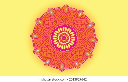 Mandala de gradiente redondo sobre fondo blanco aislado. Henna, Mehndi, tatuaje, decoración. La decoración es de estilo étnico oriental. Coloreando la página del libro. Mandala con motivos florales. Plantilla de yoga